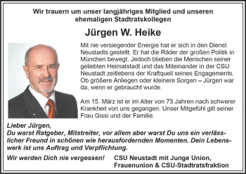 Anzeige von Jürgen W. Heike von MGO