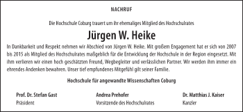 Anzeige von Jürgen W. Heike von MGO