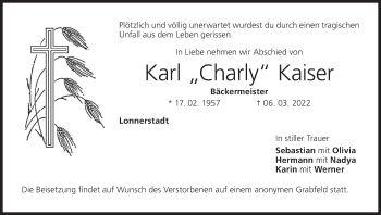 Anzeige von Karl Kaiser von MGO