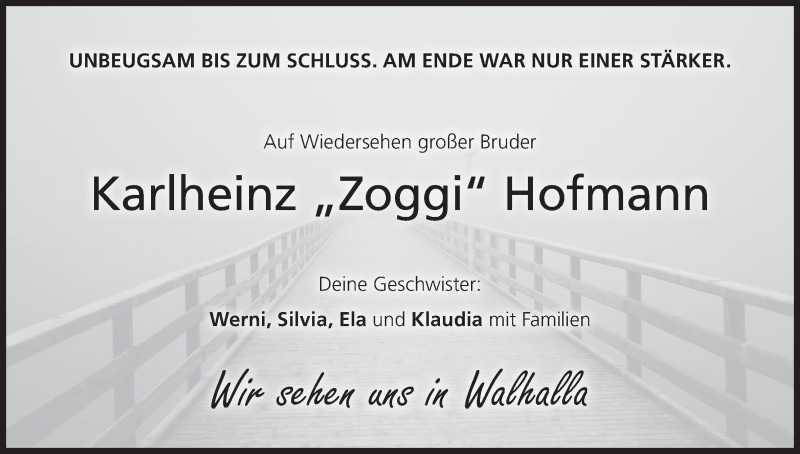  Traueranzeige für Karlheinz Hofmann vom 01.03.2022 aus MGO