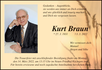 Anzeige von Kurt Braun von MGO