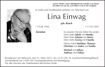Anzeige von Lina Einwag von MGO