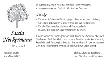 Anzeige von Lucia Neckermann von MGO