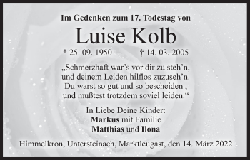 Anzeige von Luise Kolb von MGO