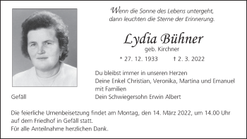 Anzeige von Lydia Bühner von MGO