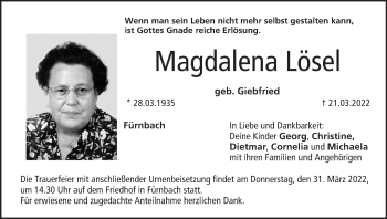 Anzeige von Magdalena Lösel von MGO
