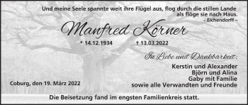 Anzeige von Manfred Körner von MGO