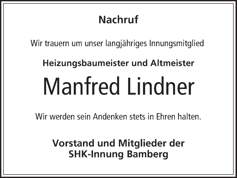  Traueranzeige für Manfred Lindner vom 02.03.2022 aus MGO