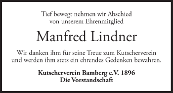 Anzeige von Manfred Lindner von MGO