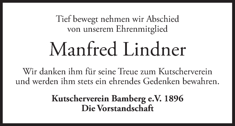  Traueranzeige für Manfred Lindner vom 03.03.2022 aus MGO