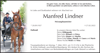 Anzeige von Manfred Lindner von MGO