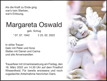 Anzeige von Margareta Oswald von MGO