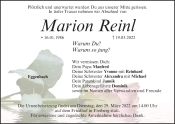Anzeige von Marion Reinl von MGO