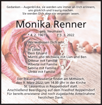 Anzeige von Monika Renner von MGO
