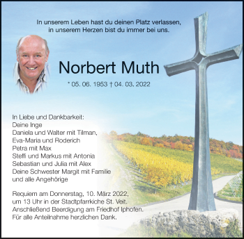 Anzeige von Norbert Muth von MGO