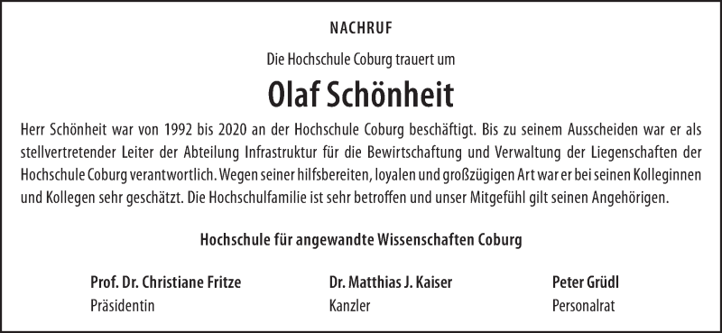  Traueranzeige für Olaf Schönheit vom 05.03.2022 aus MGO