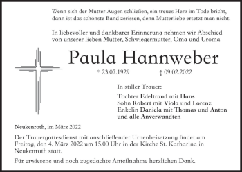 Anzeige von Paula Hannweber von MGO