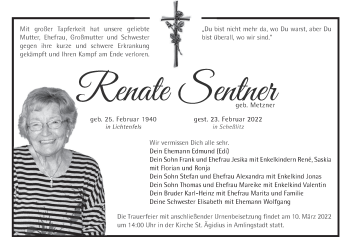Anzeige von Renate Sentner von MGO