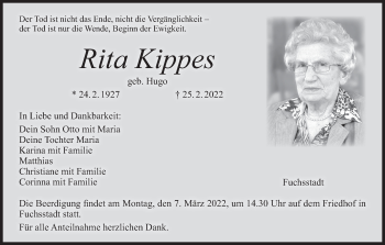 Anzeige von Rita Kippes von MGO