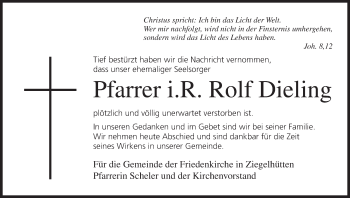 Anzeige von Rolf Dieling von MGO