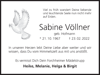 Anzeige von Sabine Völlner von MGO