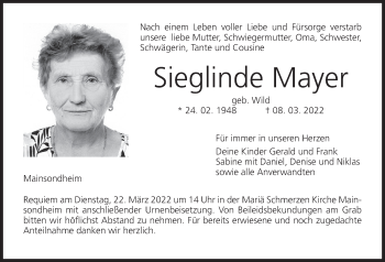 Anzeige von Sieglinde Mayer von MGO