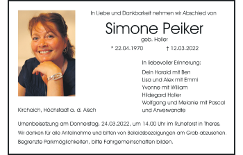 Anzeige von Simone Peiker von MGO