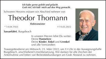 Anzeige von Theodor Thomann von MGO