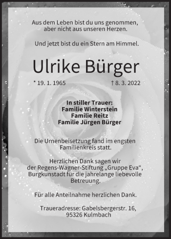 Anzeige von Ulrike Bürger von MGO