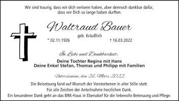 Anzeige von Waltraud Bauer von MGO