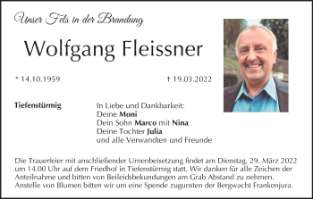 Anzeige von Wolfgang Fleissner von MGO