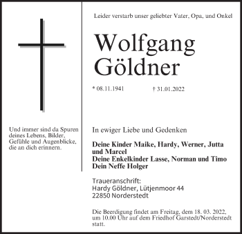 Anzeige von Wolfgang Göldner von MGO