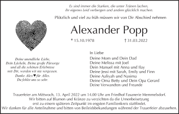 Anzeige von Alexander Popp von MGO