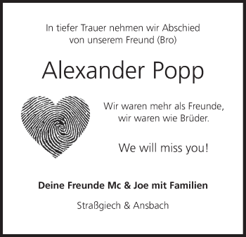 Anzeige von Alexander Popp von MGO