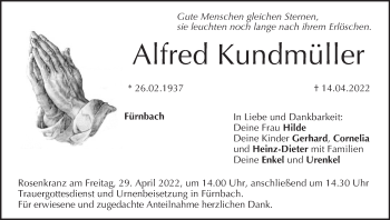 Anzeige von Alfred Kundmüller von MGO