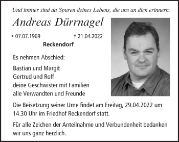 Anzeige von Andreas Dürrnagel von MGO