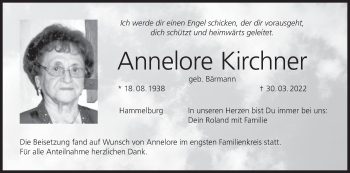 Anzeige von Annelore Kirchner von MGO