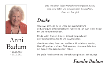 Anzeige von Anni Badum von MGO