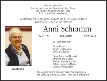 Anzeige von Anni Schramm von MGO
