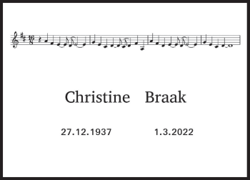 Anzeige von Christine Braak von MGO
