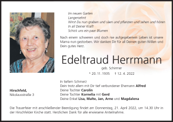 Anzeige von Edeltraud Herrmann von MGO