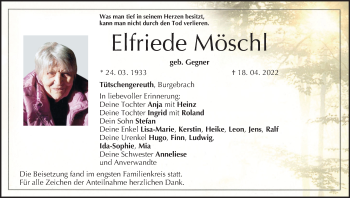 Anzeige von Elfriede Mösch von MGO