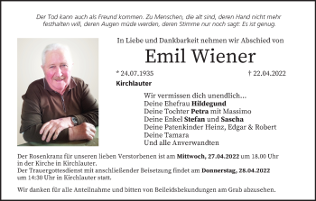 Anzeige von Emil Wiener von MGO