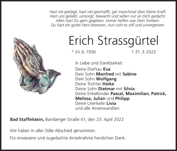 Anzeige von Erich Strassgürtel von MGO