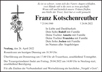 Anzeige von Franz Kotschenreuther von MGO