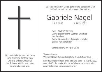 Anzeige von Gabriele Nagel von MGO