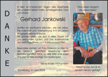 Anzeige von Gerhard Jankowski von MGO