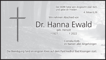 Anzeige von Hanna Ewald von MGO