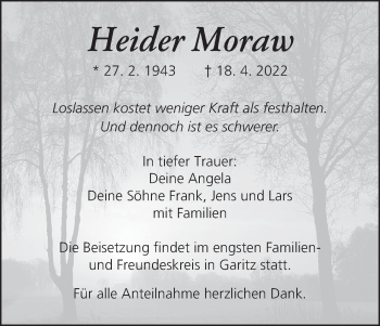 Anzeige von Heider Moraw von MGO