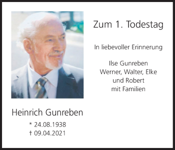 Anzeige von Heinrich Gunreben von MGO